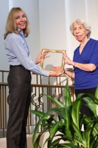 Jane Goldstein being presented an award